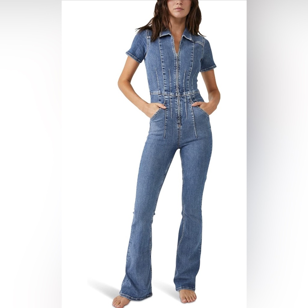 Free People Jayde Flare Jumpsuit - Size Medium